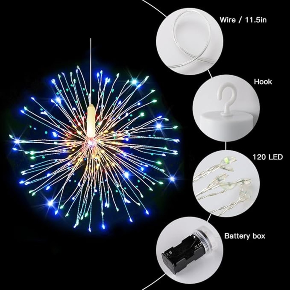 NEW 4PCS 120LED String Lights LED Copper Wire Battery Operated with Remo…